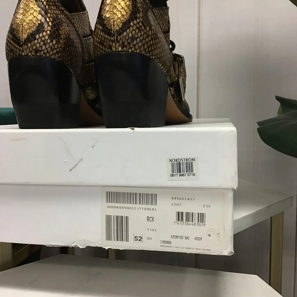 Chloe Rylee Python Harvest Gold Ankle Boots - Picture 5 of 5